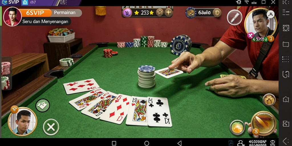Gameplay seru Gaple di 6SVIP dengan teman-teman