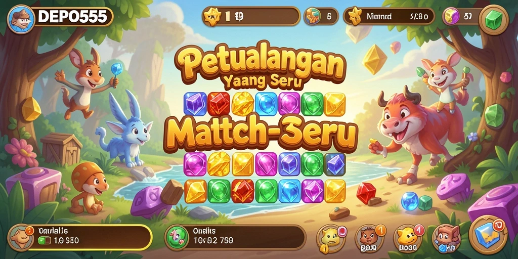 Tampilan gameplay DEPO555 yang seru dan penuh warna.