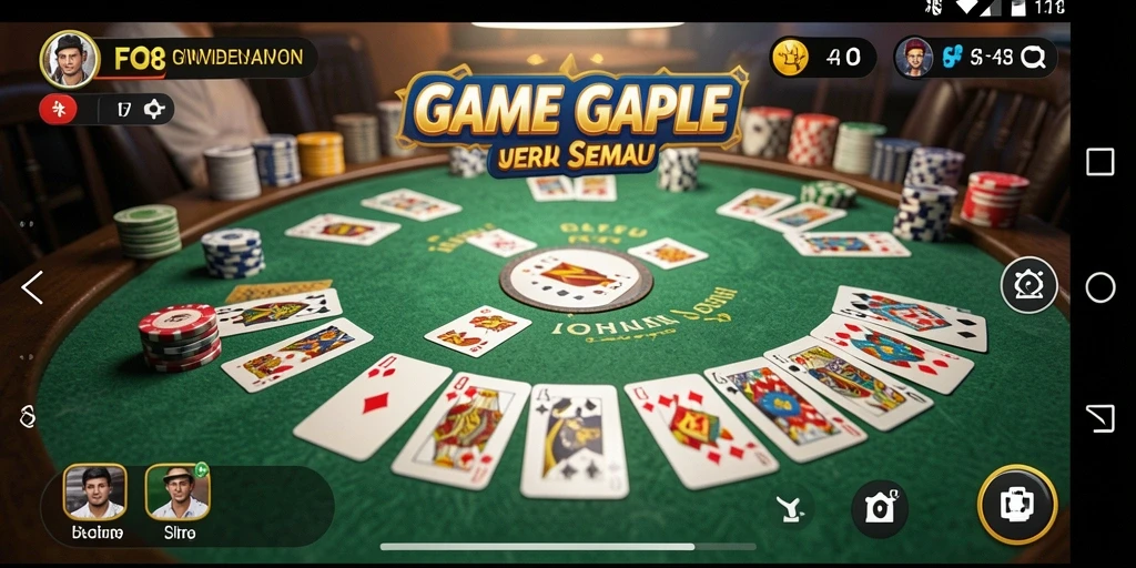 Tampilan menarik gameplay Gaple di FO8 dengan interaksi pemain.