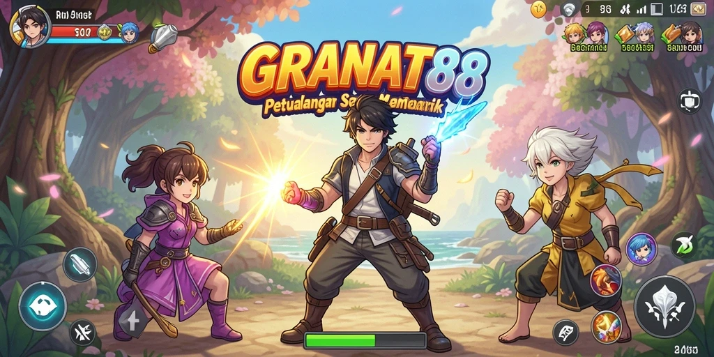 Tampilan gameplay seru dalam GRANAT88 dengan karakter Anime yang menarik.