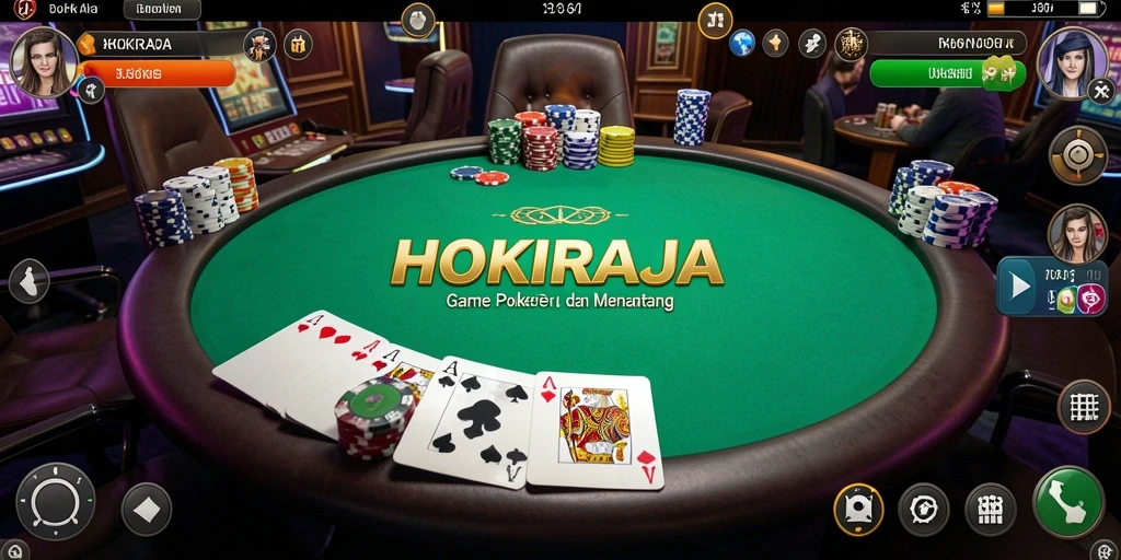 Gameplay seru HOKIRAJA dengan berbagai pilihan mode poker.