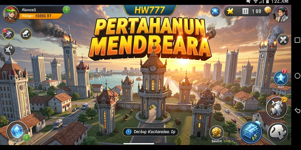 Tangkapan layar menampilkan aksi intens Tower Defense dari HW777.