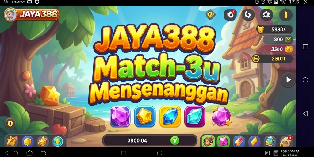 Screenshot permainan JAYA388 yang menampilkan kombinasi match-3.