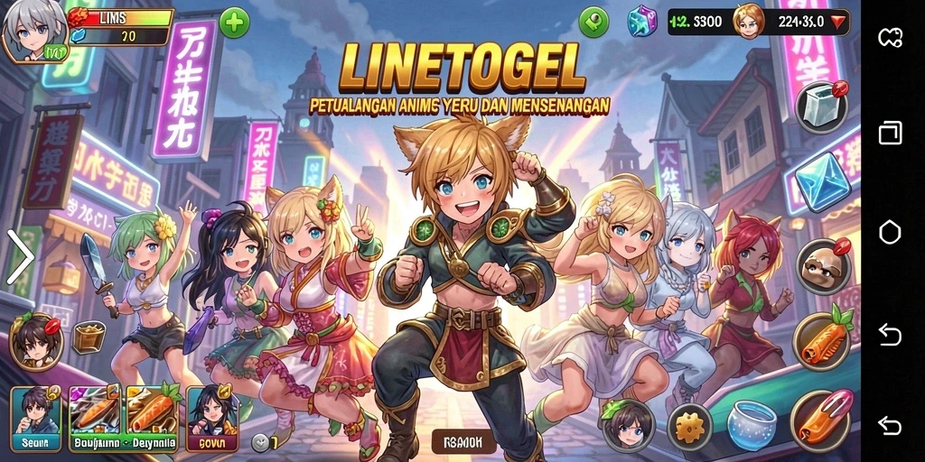 Tangkapan layar utama dari gameplay Anime yang menakjubkan di LINETOGEL.