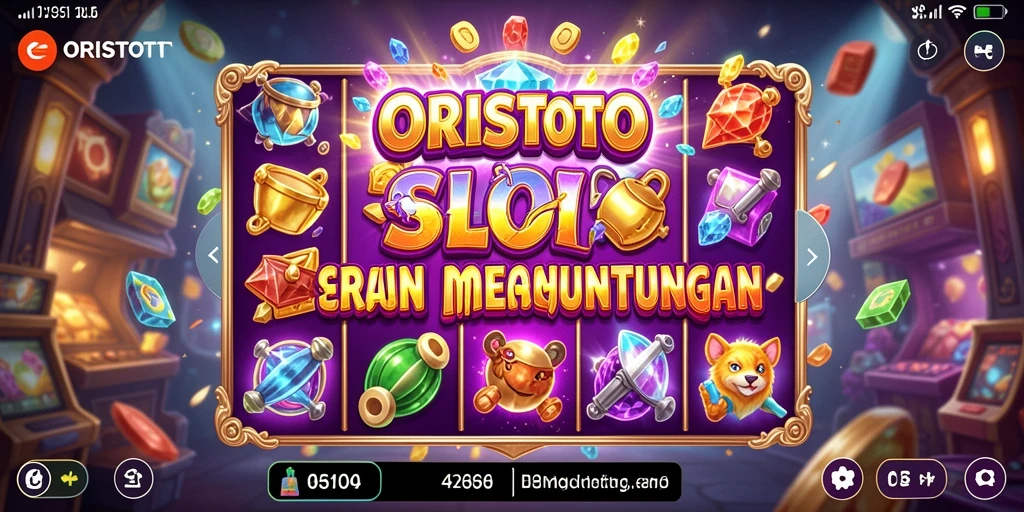 Tampilan gameplay Slot ORISTOTO yang menarik dan penuh warna.