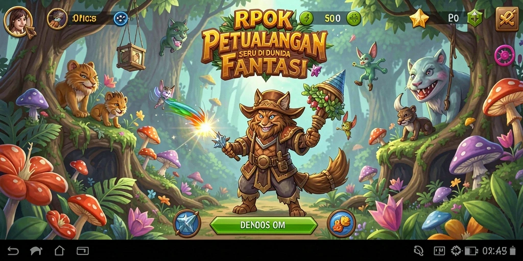 Gameplay RPOK yang menampilkan karakter menjelajahi dunia petualangan.