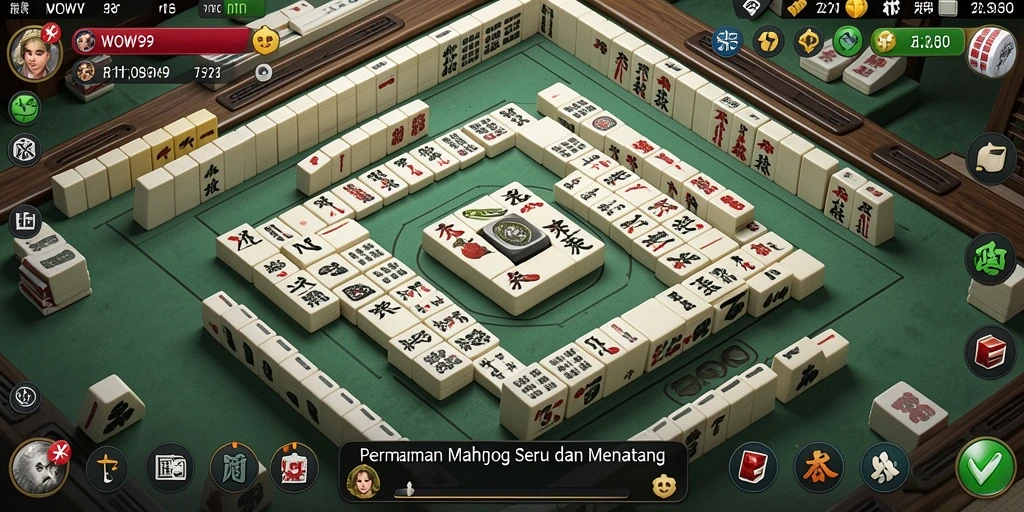 Screenshot WOW99 menampilkan gameplay Mahjong yang seru dan interaktif.